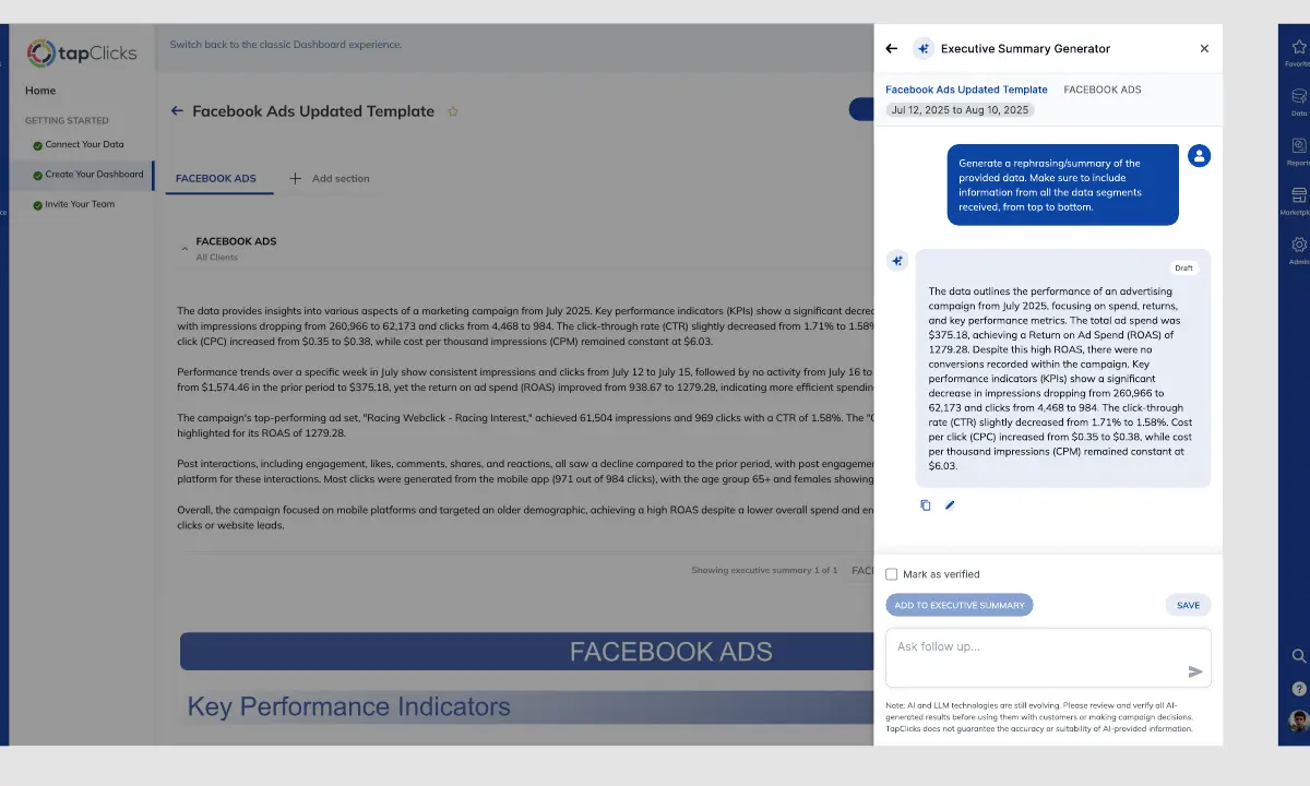 Editable draft response: generated insight remains an unreviewed draft inside the panel