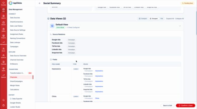 Grouping by field keeps every source mapping together